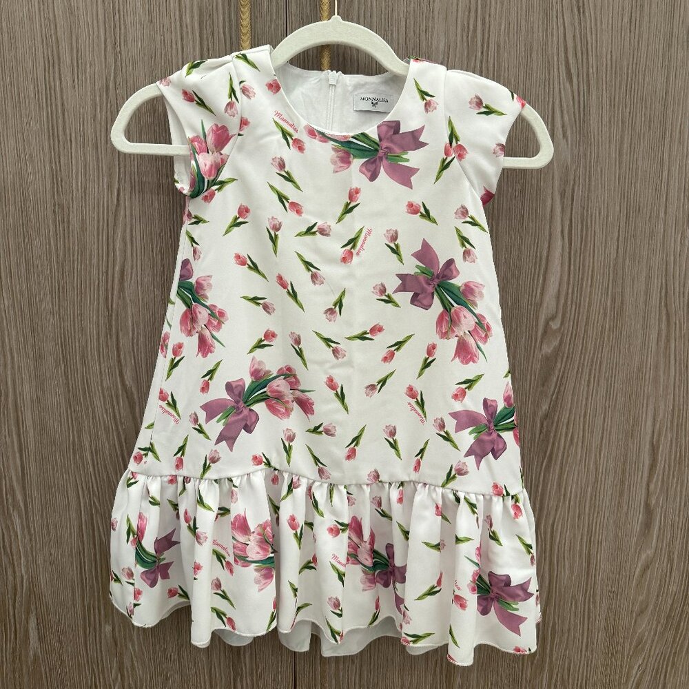 PRELOVED - Monnalisa - Low-waisted Girls Flower Dress